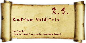 Kauffman Valéria névjegykártya